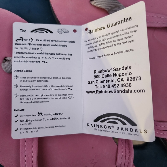 NWT RAINBOW 🌈 301ALTS Leather Pink Sandals Flip Flops Womens Sz. 10 - Picture 8 of 8
